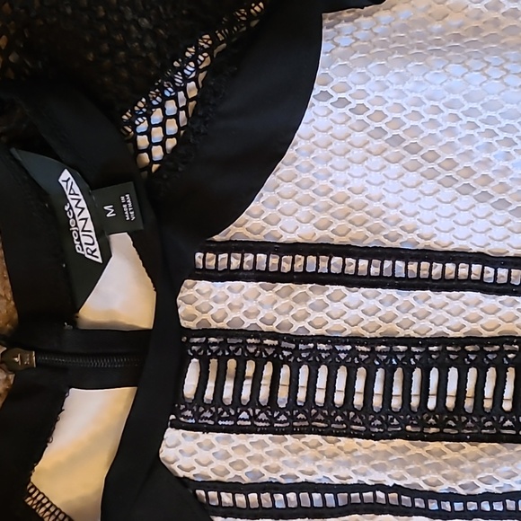 Black and White Mesh Dress - Picture 3 of 4